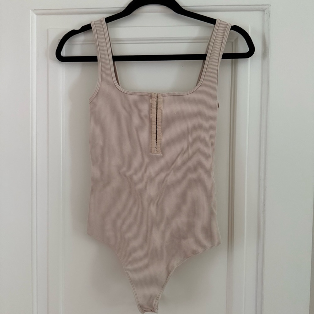 Abercrombie Beige Ribbed Bodysuit
